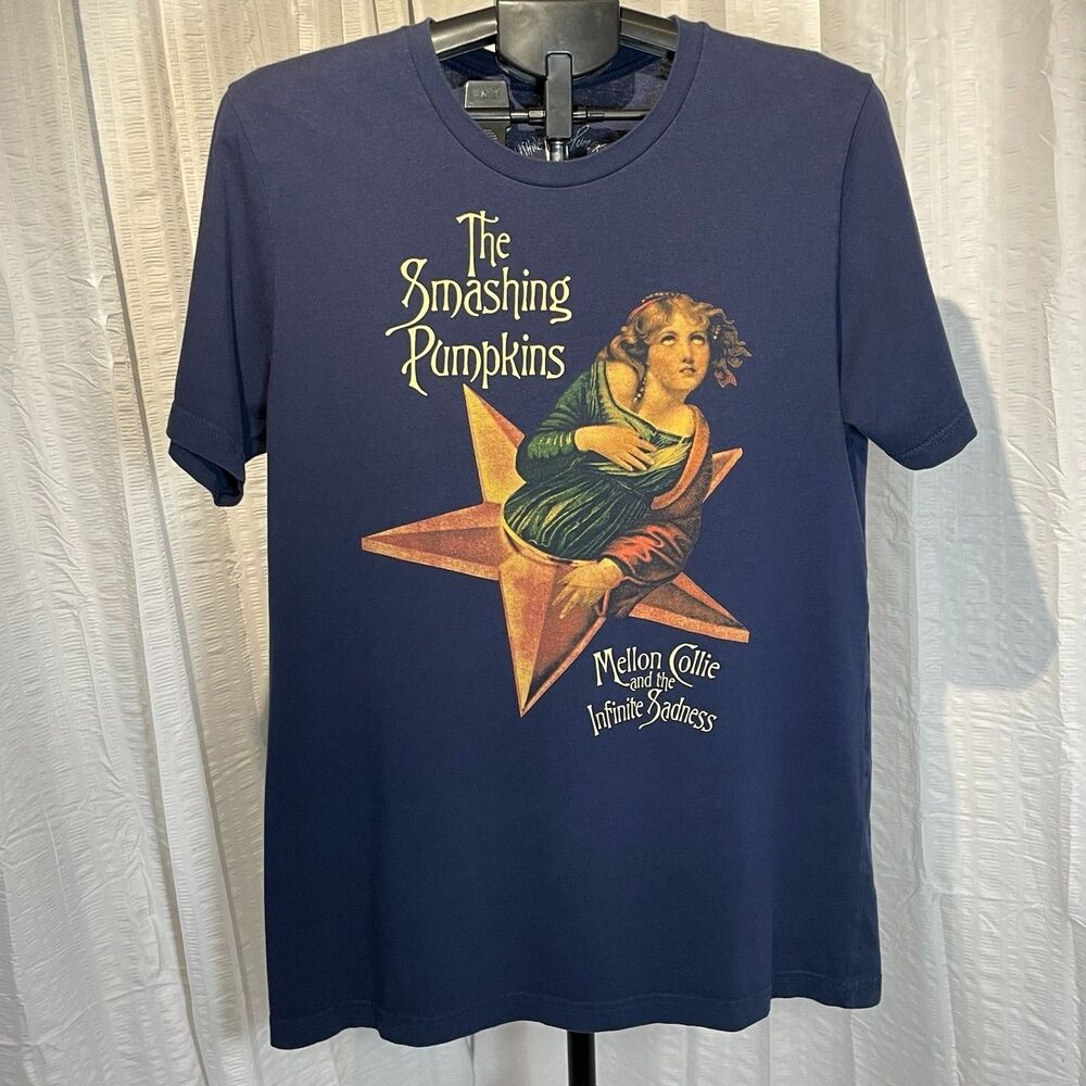 Smashing Pumpkins Mellon Collie Shirt Mens L Navy Band Graphic Tee Rock(a6-1)